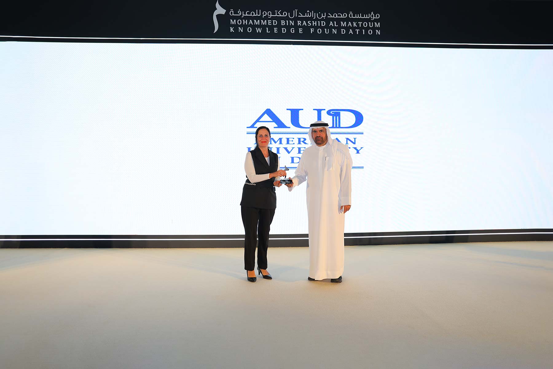 Mohammed bin Rashid Al Maktoum Knowledge Foundation recognizes AUD with Partners Appreciation Award