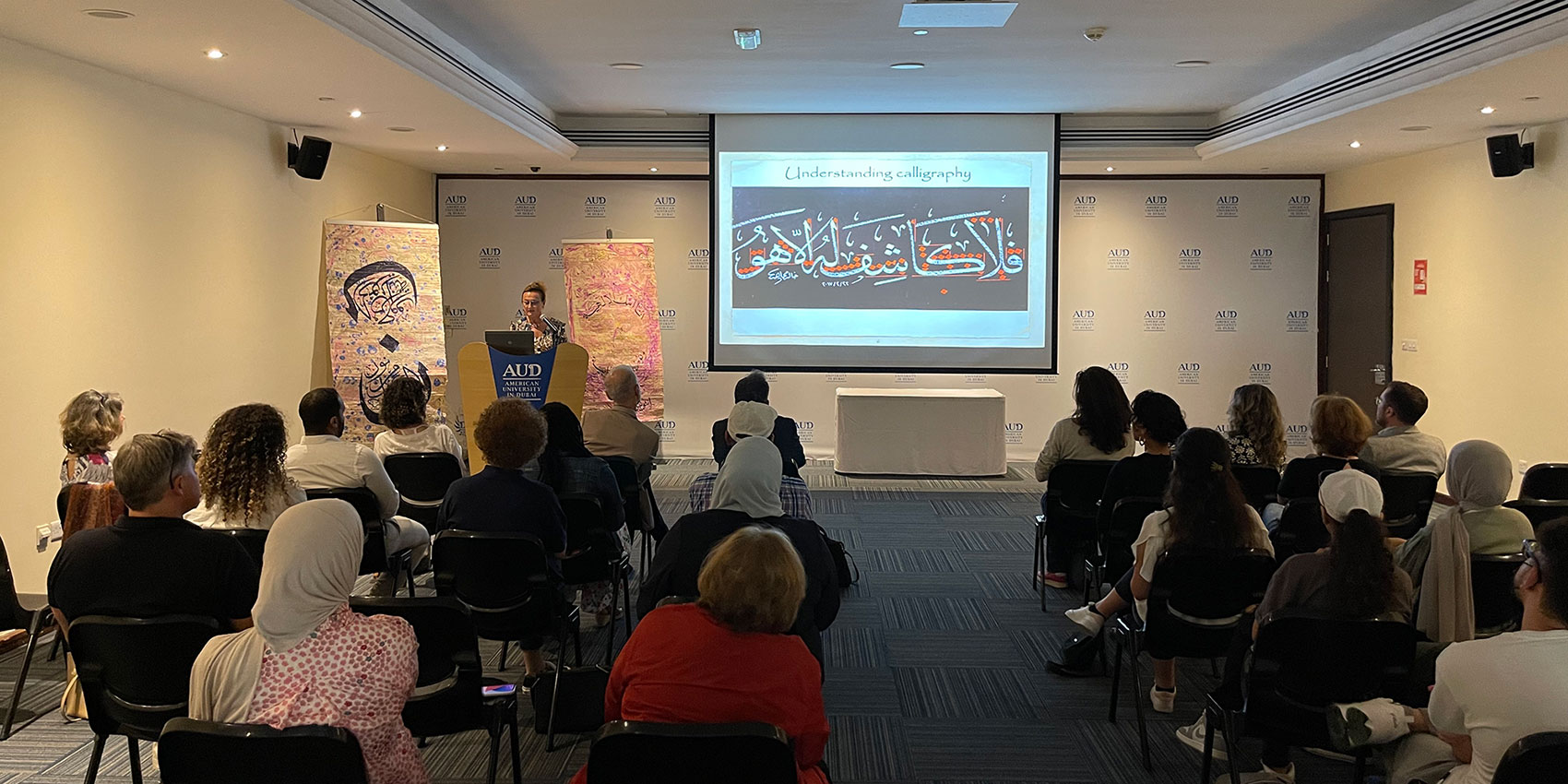 Calligraphy artist, Antonella Leoni, visits AUD